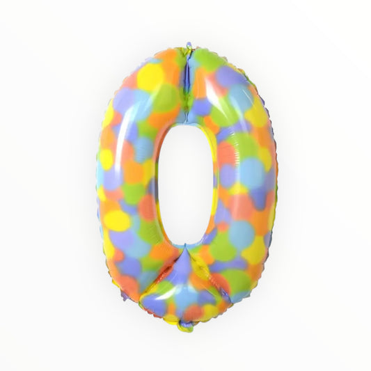 Colorful Dot - Foil Balloon Number